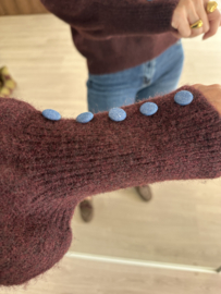 Heart button pull Azzurro - bordeaux