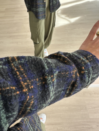 Check autumn blouse - dark blue