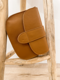 Leather flap bag - camel