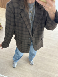 Check blazer - brown