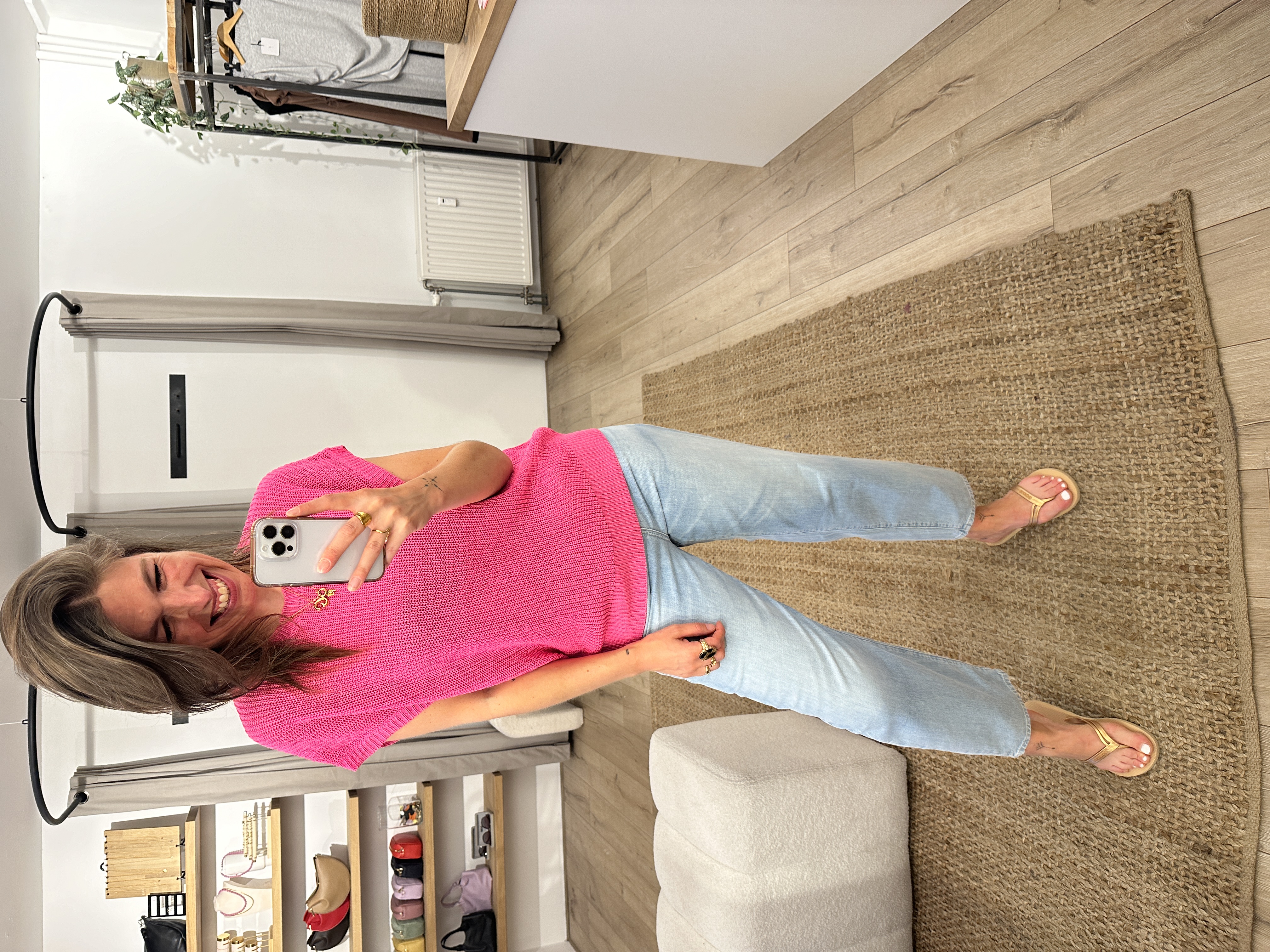 Knitted top Azzurro - pink