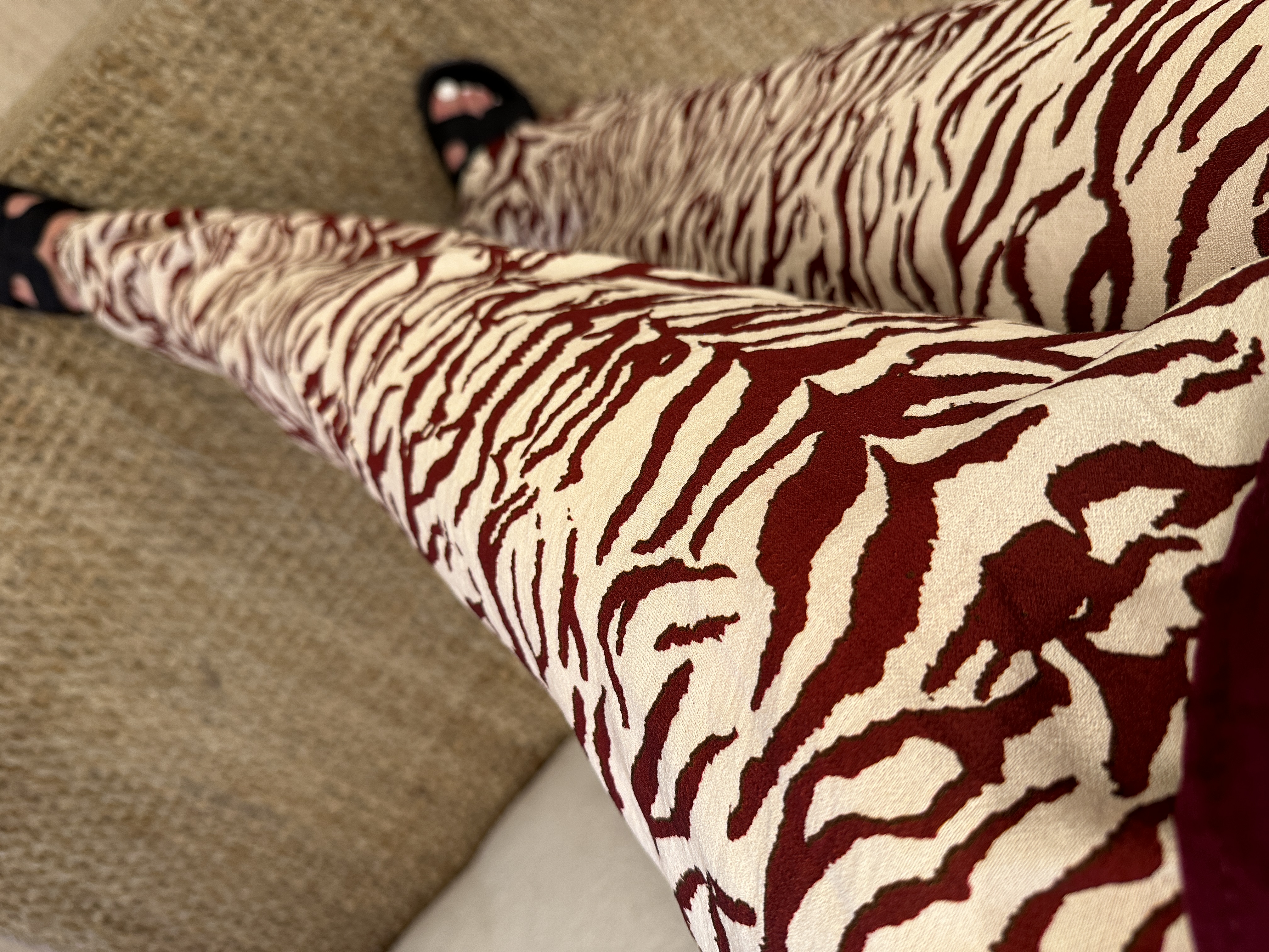 Print basic pants Azzurro - bordeaux
