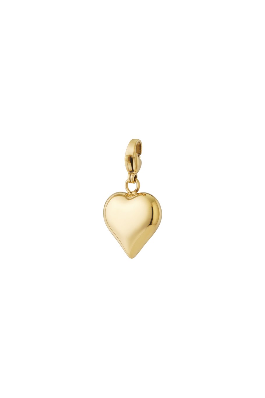 Gold heart jewelry charm - gold