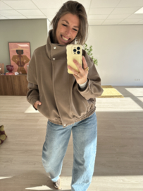Autumn mantel short jacket - taupe