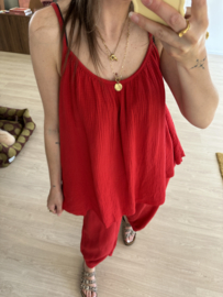 Cotton waffle set - red