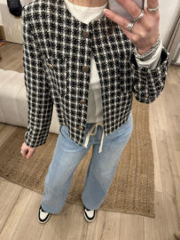Tweed jacket Azzurro - black