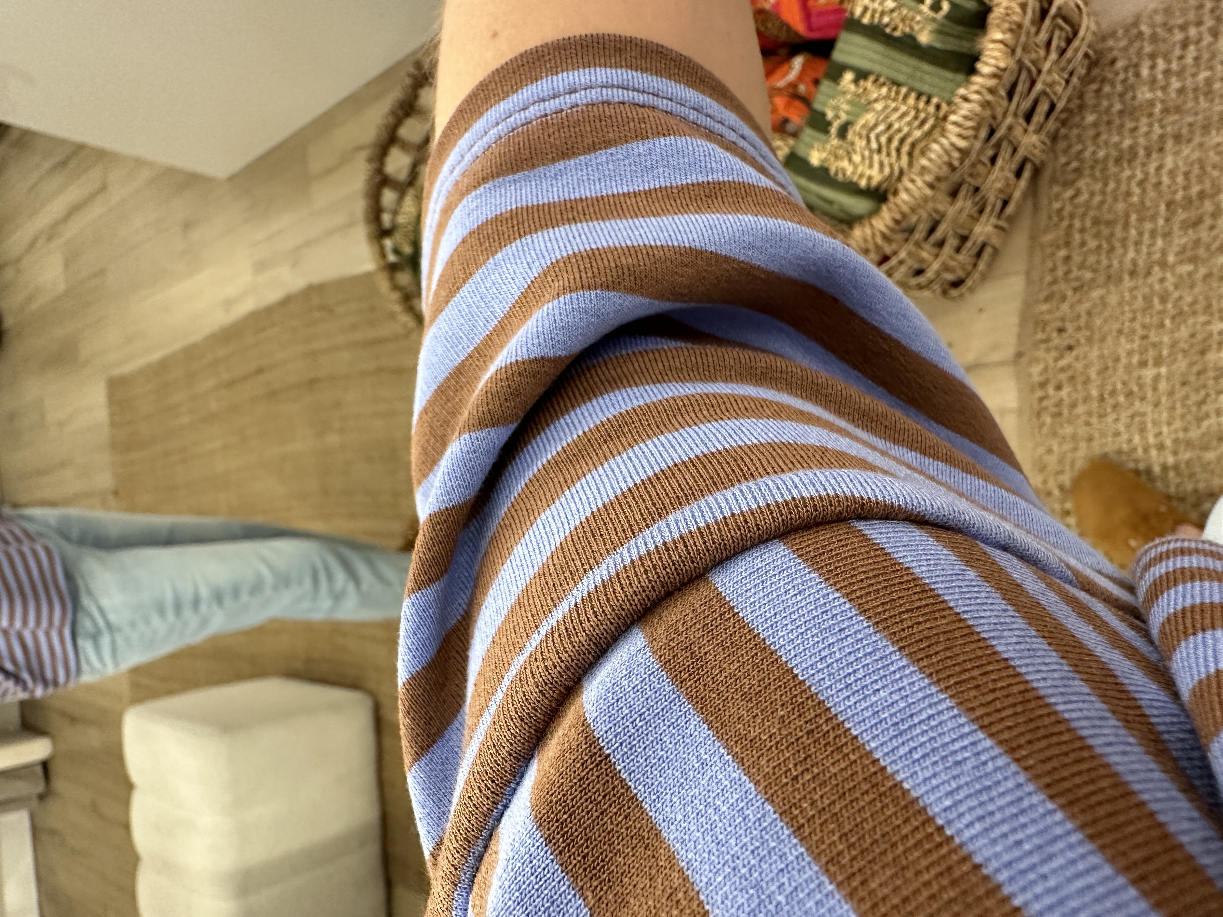 Stripe salut shortsleeve - blue/dark brown