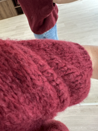 Knitted short pull Ambika - bordeaux