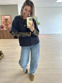 Camo double tee - dark blue