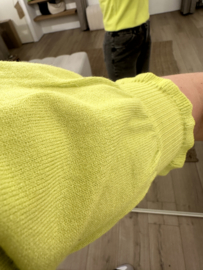 Button puff short pull Azzurro - lime