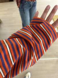 Stripe bow longsleeve - orange/purple