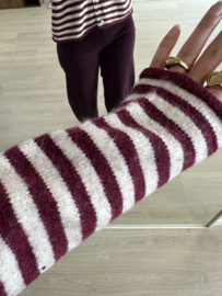Stripe button cardigan - aubergine/purple