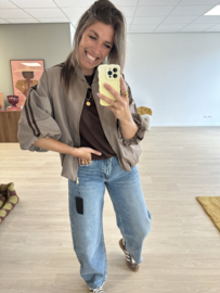 Stripe sportive jacket - taupe