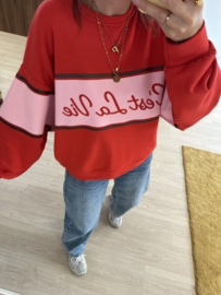 La vie sweater - red/pink light