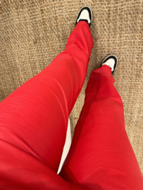 Leatherlook straight pants Azzurro - red