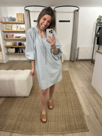 Stripe blouse dress Azzurro - blue