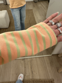 Stripe pull Azzurro - green/orange