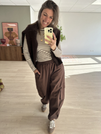 Parachut cord pants Azzurro - dark brown