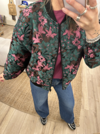 Print bomber Azzurro - dark green/prugna