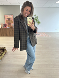 Check blazer - brown