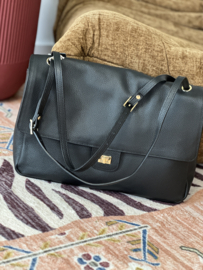 Leather bag Chiavari - black