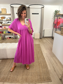 Wide dress Azzurro - magenta