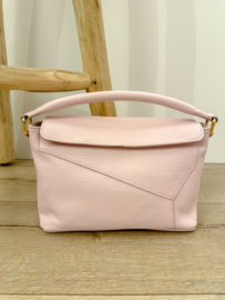 Leather crossbody handbag - light pink