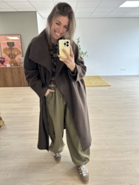 Autumn mantel long jacket - brown