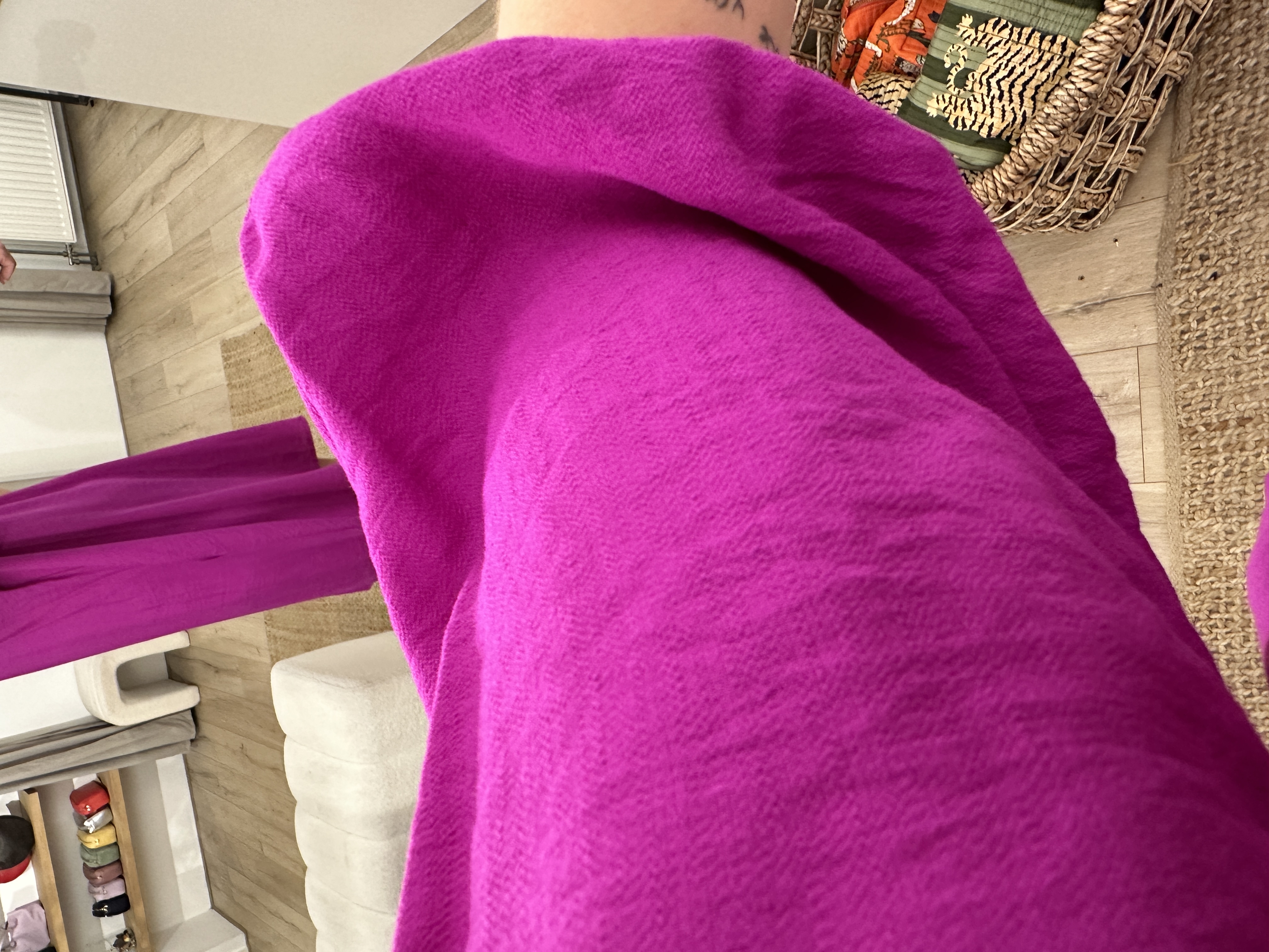 Puff pocket dress Azzurro - magenta