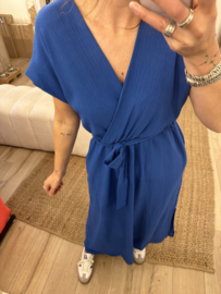 Basic maxi overlay dress Azzurro - cobalt