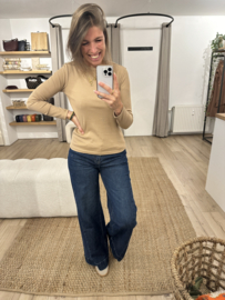 Basic rib longsleeve Azzurro - camel