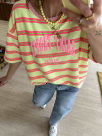 Saint tropez stripe jog tee - yellow