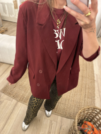 Oversized blazer Azzurro - bordeaux