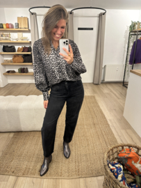Panter puff blouse Azzurro - dark grey
