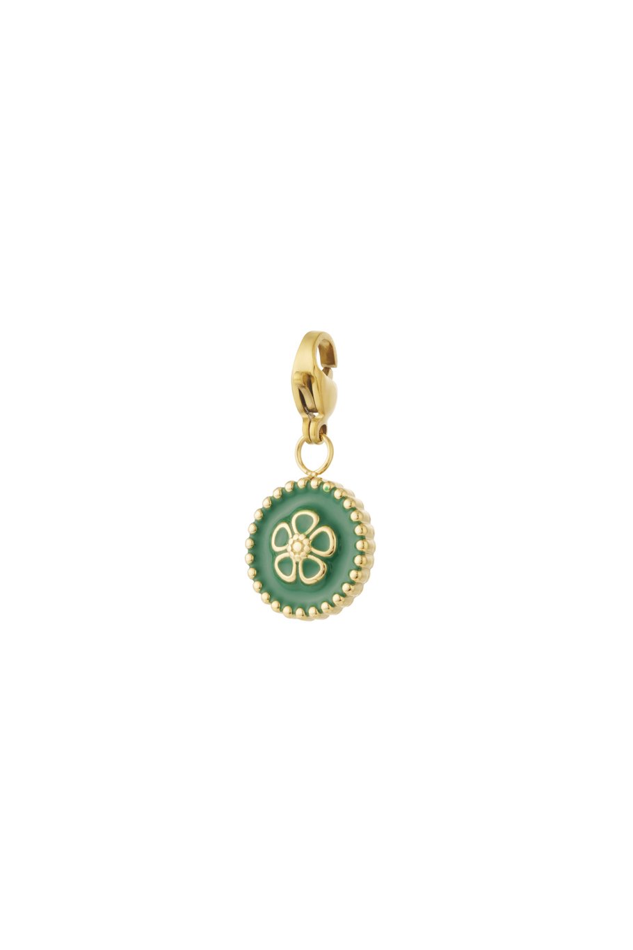 Flower jewelry charm - green