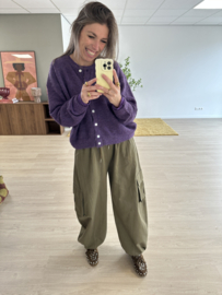 Knitted button cardigan - purple