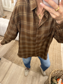 Check blouse Azzurro - brown