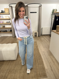 New york longsleeve Azzurro - lila