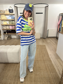 Amour stripe tee - cobalt