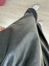 PU leather parachut pants - black
