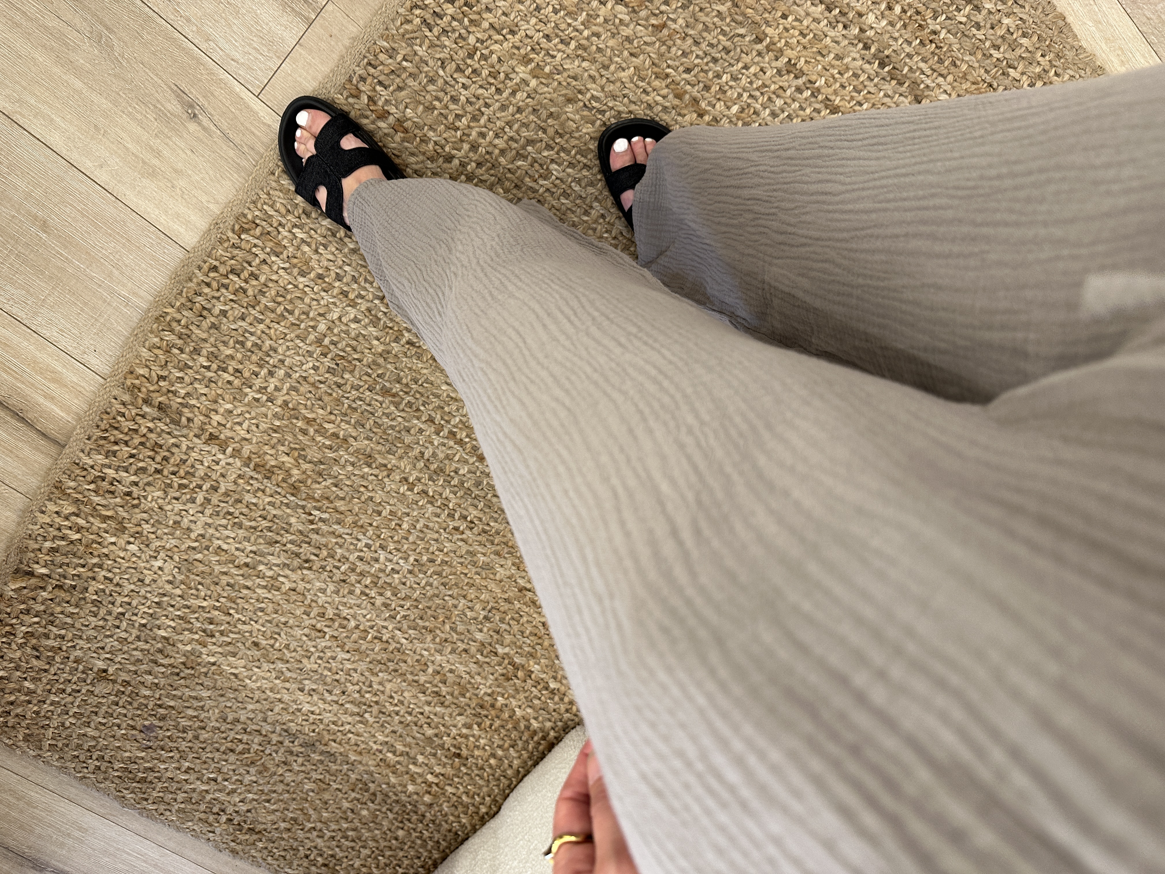 Cotton waffle set - taupe