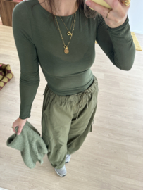 Cashmere longsleeve - army green dark