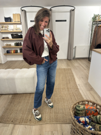 Balloon suedine jacket - bordeaux
