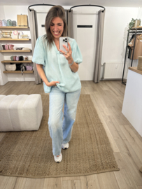 Puff V-tee Azzurro - mint