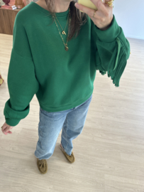 Fringe sweater - green