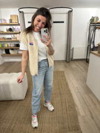 Zip gilet Azzurro - beige