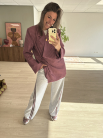 Stripe sweat pants Azzurro - grey/bordeaux