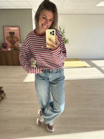Stripe longsleeve Azzurro - bordeaux/blue light