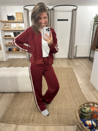 Stripe jacket Azzurro - dark red