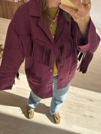 Fringe suedine jacket - purple/aubergine